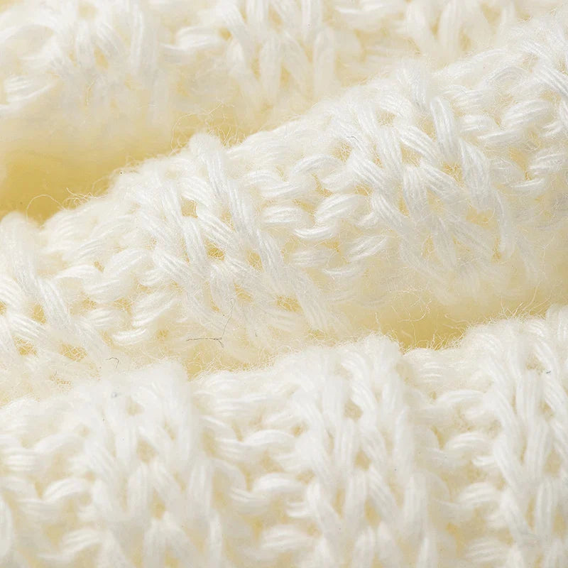 Cotton Knit Leg Warmers - White / One Size