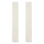 Cotton Knit Leg Warmers - White / One Size