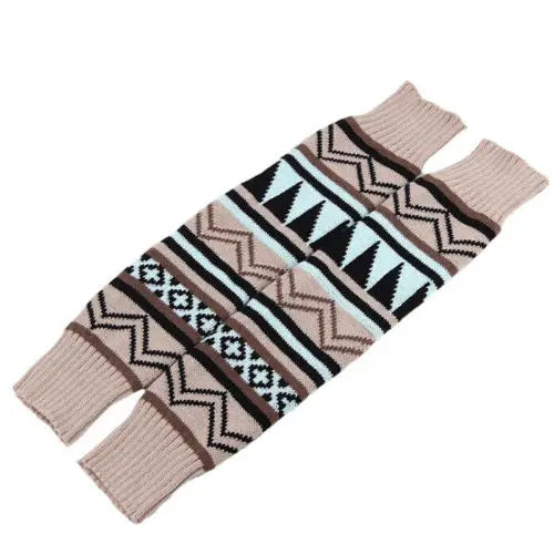 Crocheted Leg Warmers - Beige / One Size
