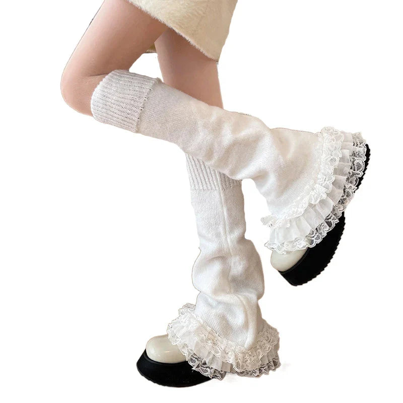 Fashion Big Leg Warmers - WHITE / One Size