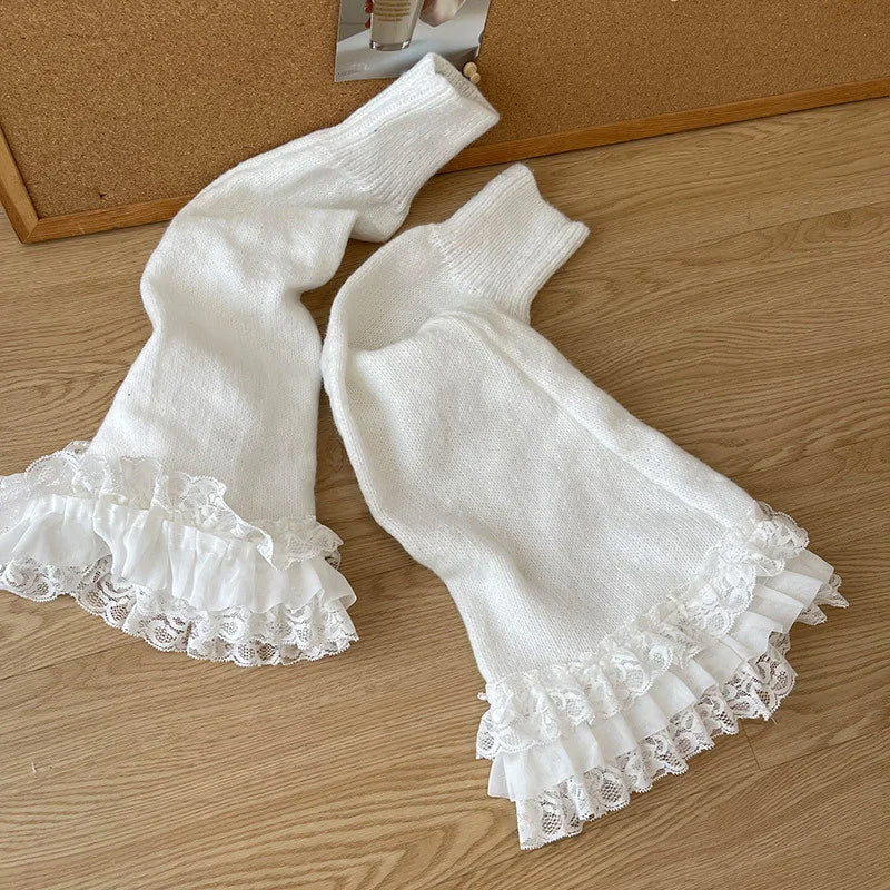 Fashion Big Leg Warmers - WHITE / One Size