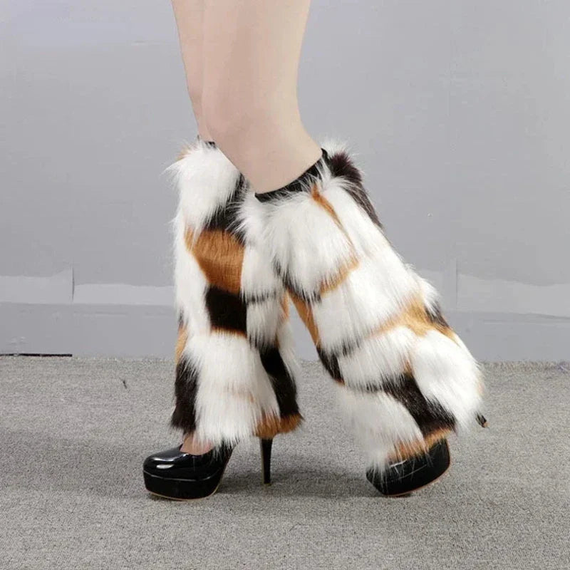 Furry Knee High Leg Warmers