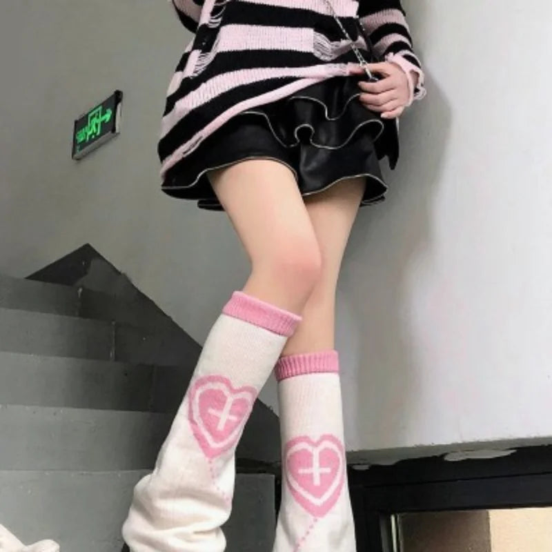 Japanese Style Leg Warmers - WHITE / One Size