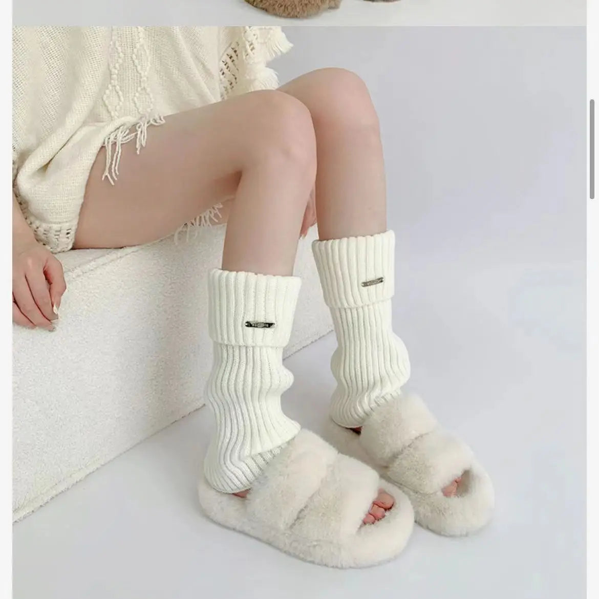 Leg Warmers For Winter - WHITE / One Size