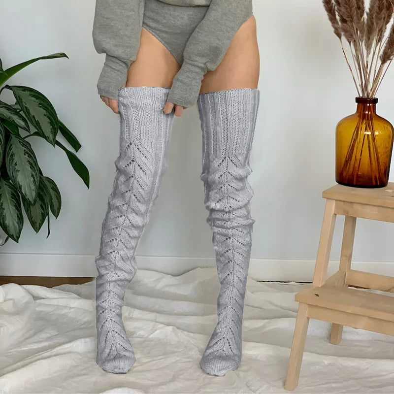 Long Socks Leg Warmers - gray / one size