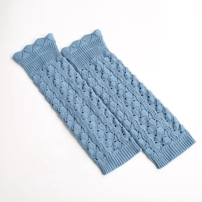 Super Long Thigh High Leg Warmers - light blue / One Size