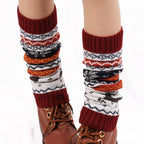 Vintage Christmas Leg Warmers - Wine Red / One Size
