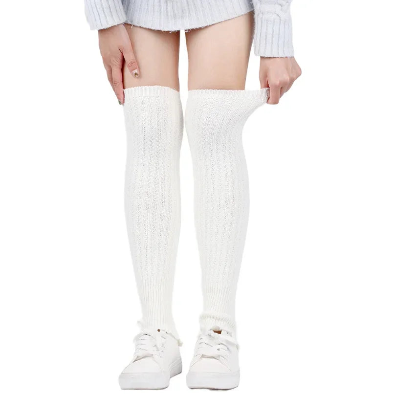 White Wool Leg Warmers - White / One Size